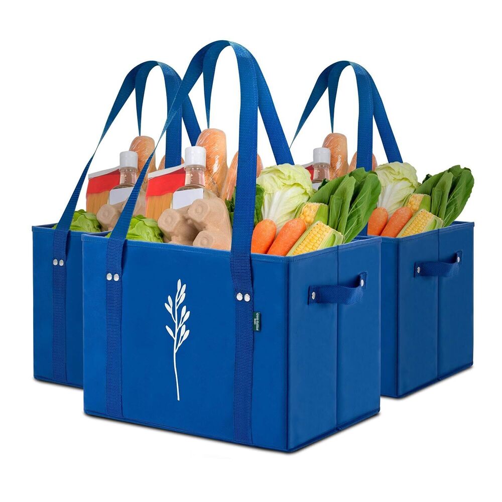Green Bulldog Reusable Grocery Bags - Heavy Duty Reusable Shopping Tote Bags